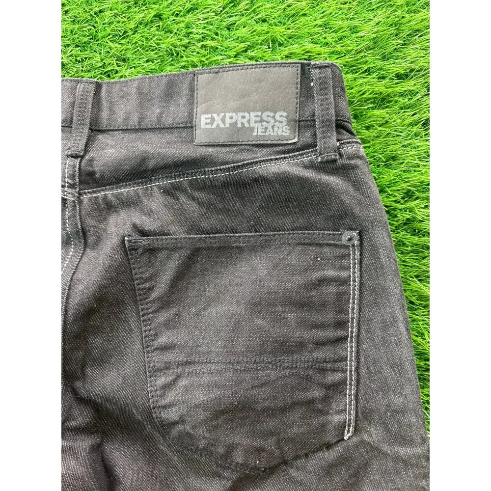 Express Rocco Jeans Mens 30x30 Black Slim Fit Straight Leg Denim Casual Pants